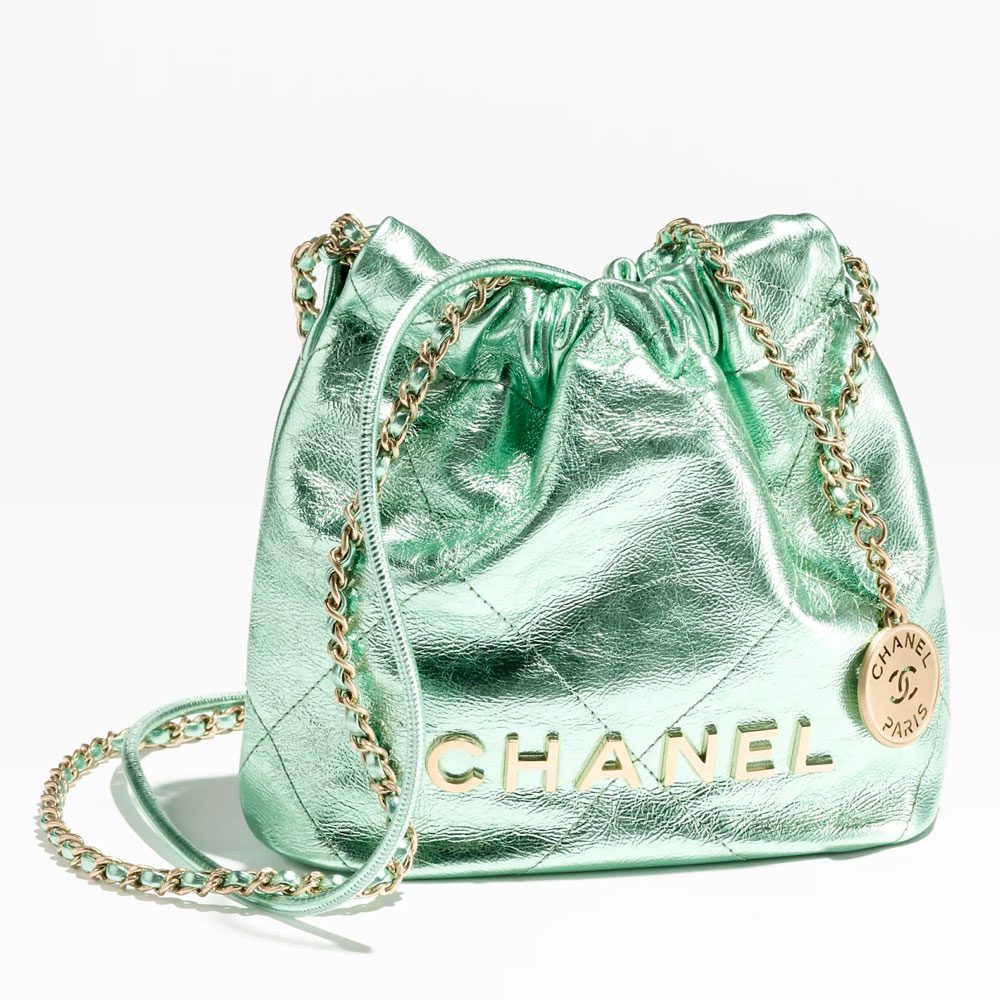 Chanel Mini 22 Metallic Green