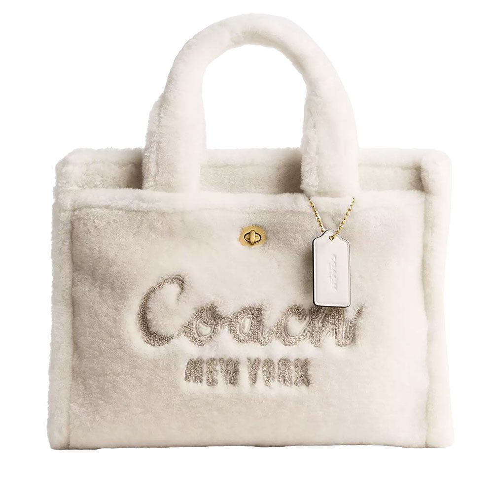 Coach Turnlock Cargo Shearling Tote