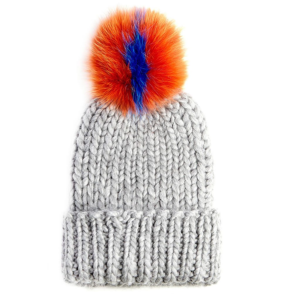 Eugenia Kim Rain Knit Hat with Fur Pompom