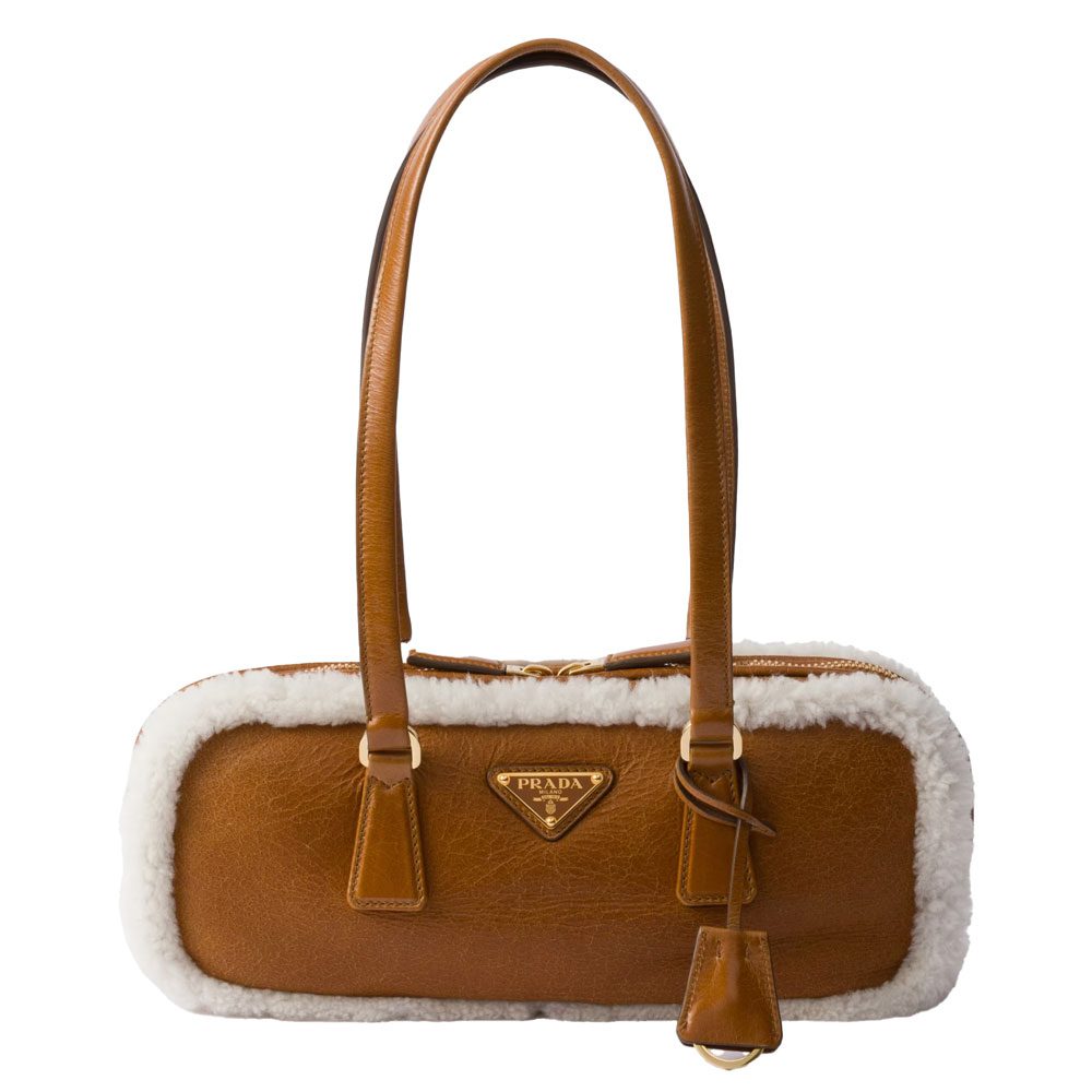 Prada Shearling Shoulder Bag