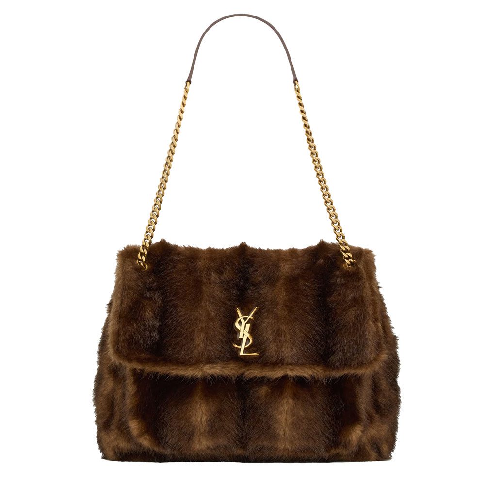 Saint Laurent Niki Shearling Bag Espresso