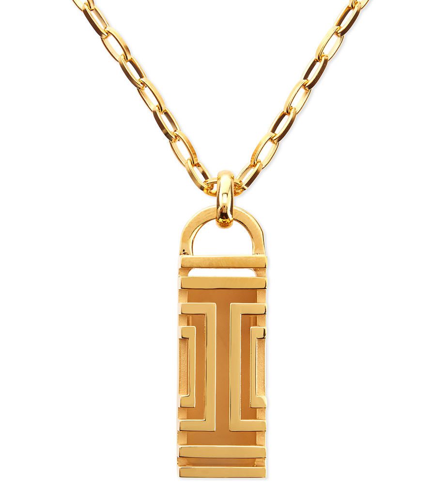Tory Burch Golden Plated Fitbit Case Pendant Necklace