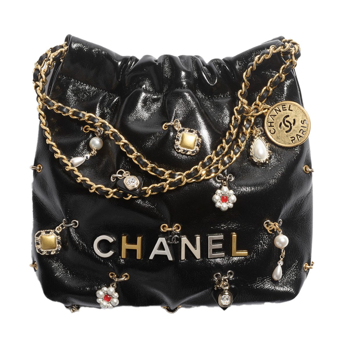chanel chanel 22 bag in black shiny leather and metal as3980 b17507 94305 HD chanel chanel 22 bag in black shiny leather and metal as3980 b17507 94305 HD