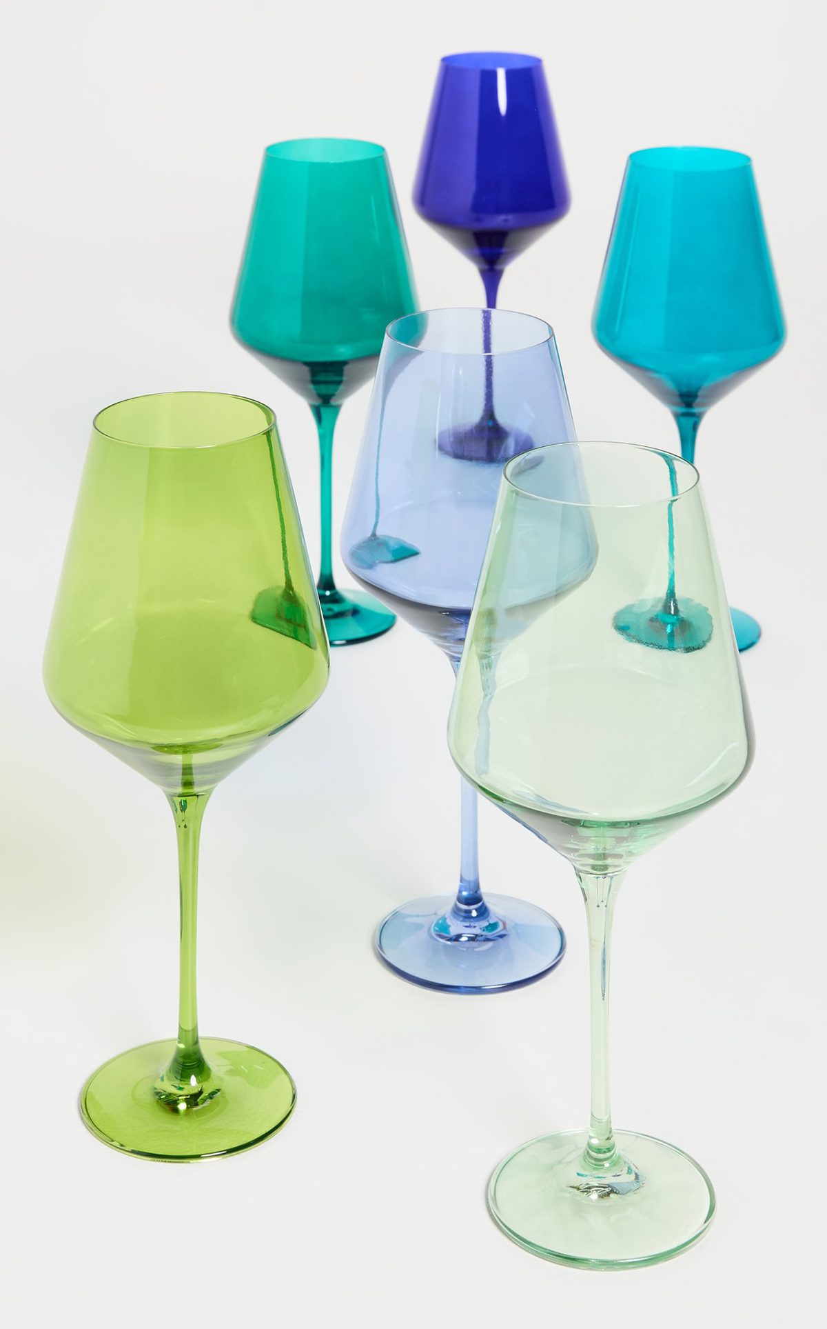 estelle colored glass Stemware Set of 6 estelle colored glass Stemware Set of 6