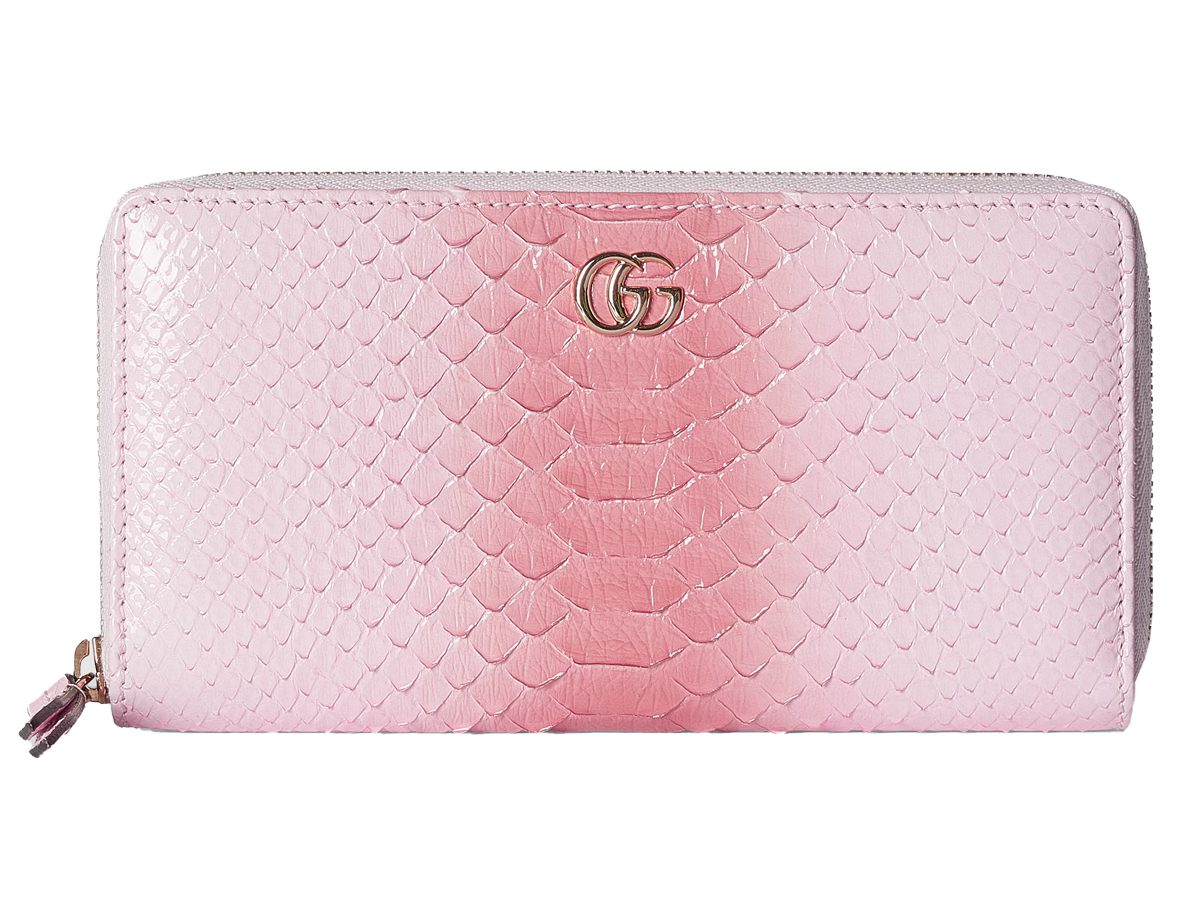 gucci GG Marmont python zip around wallet
