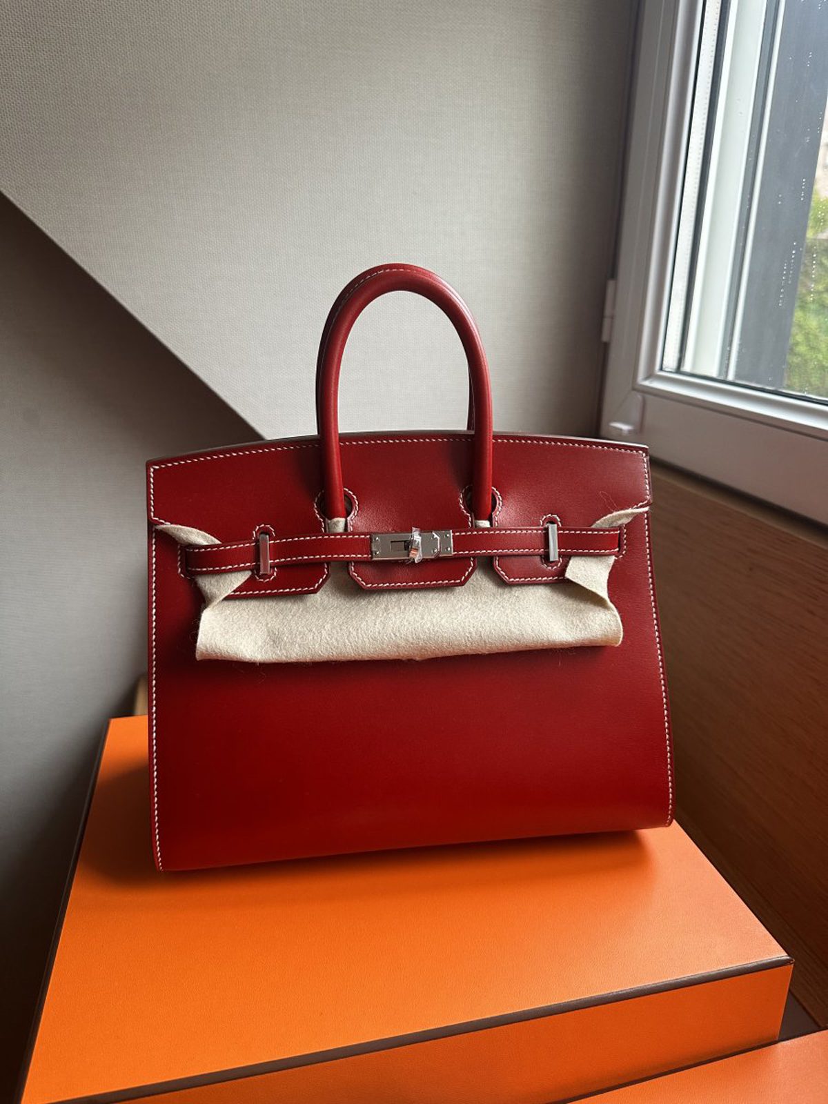 hermes Birkin 25 in veau box rouge piment 1 hermes Birkin 25 in veau box rouge piment 1