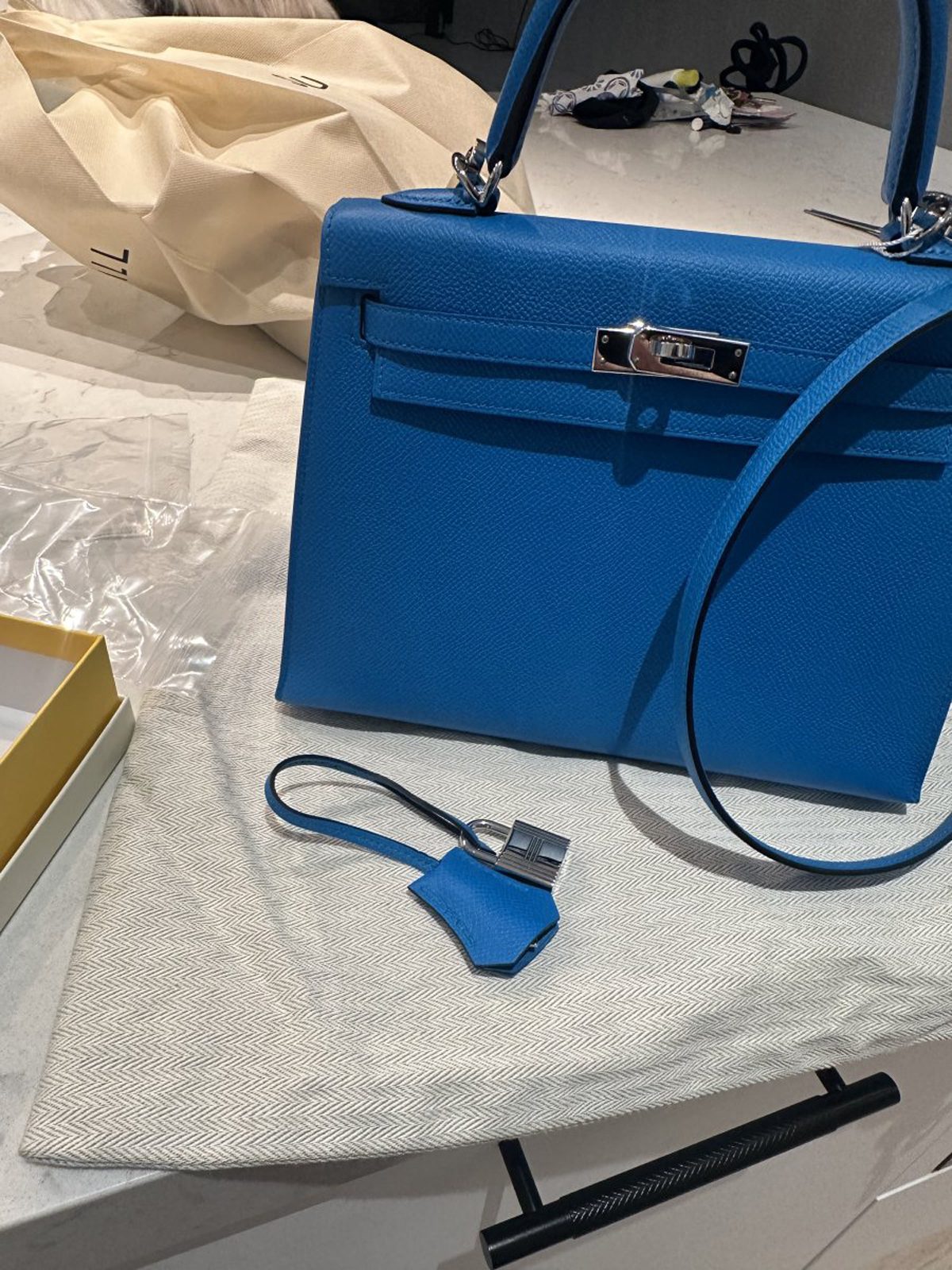 hermes Kelly 25 in Bleu Frida hermes Kelly 25 in Bleu Frida