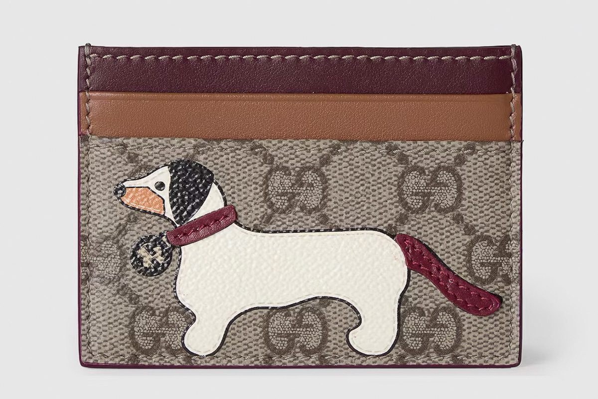 20241203 Gucci Bi color GG card case with dog detail 20241203 Gucci Bi color GG card case with dog detail