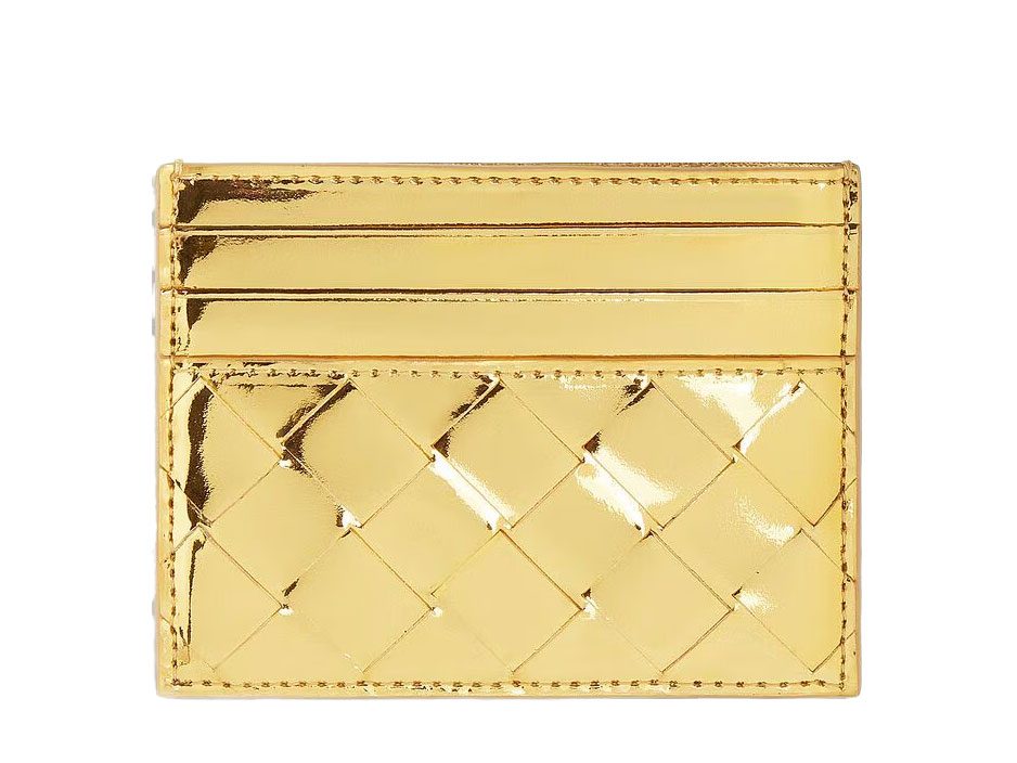 Bottega Veneta Gold Intrecciator Card Case