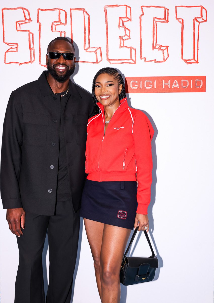 Dwyane Wade Gabrielle Union Miu Miu Black Penny Leather Bag