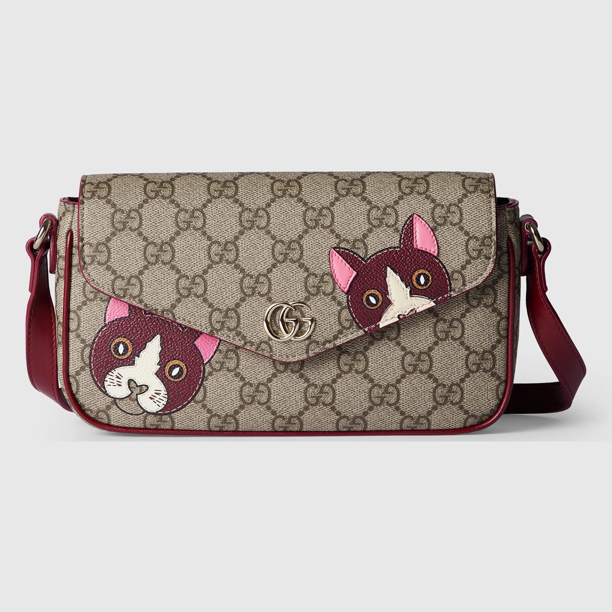GG mini shoulder bag with cat detail GG mini shoulder bag with cat detail