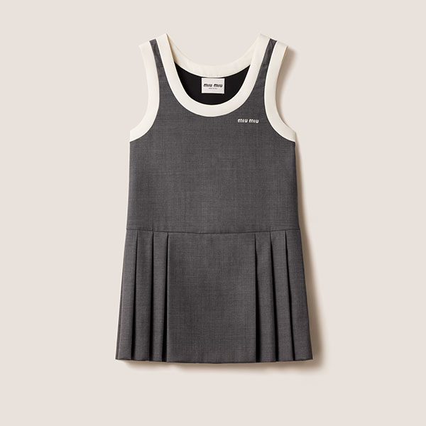 Pleated grisaille mini dress