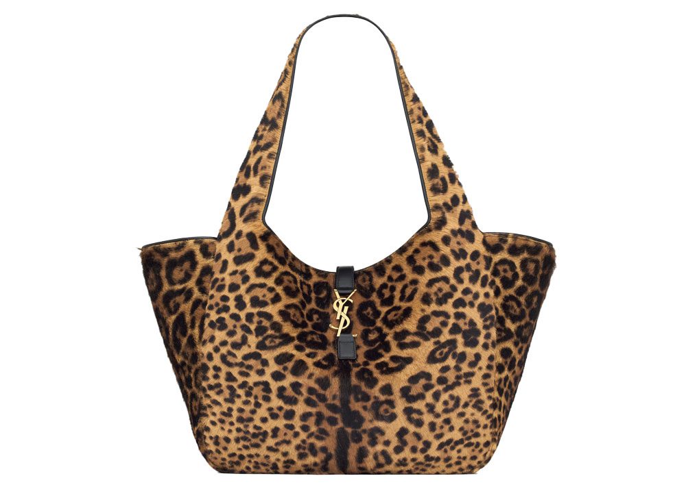 Saint Laurent Bea Tote Leopard Pony Hair