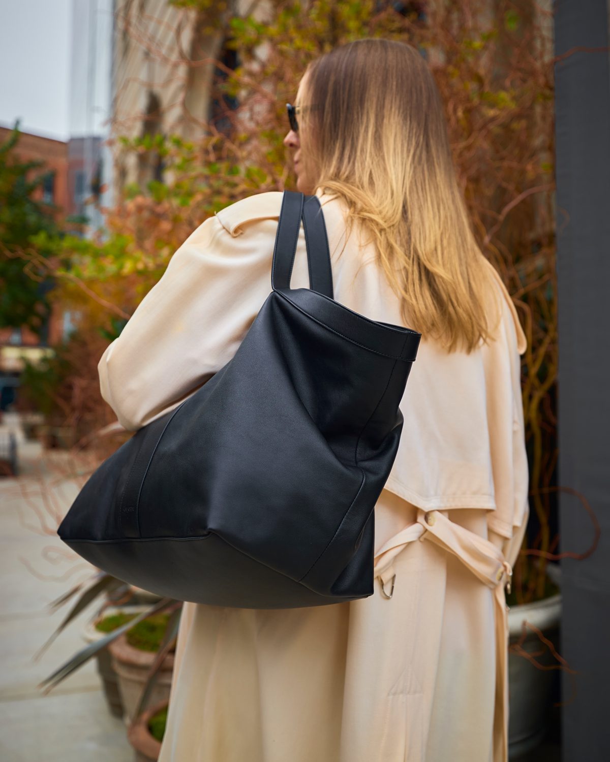 Saint Laurent Y Tote Carried Over Shoulder