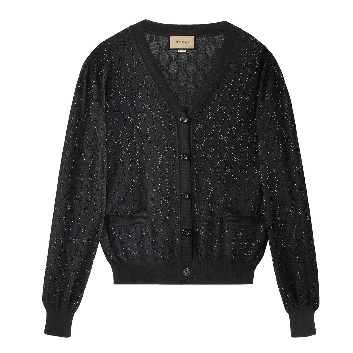 gucci Fine wool GG crystal cardigan