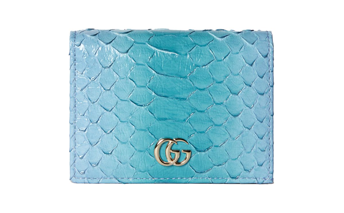 gucci GG Marmont python card case wallet