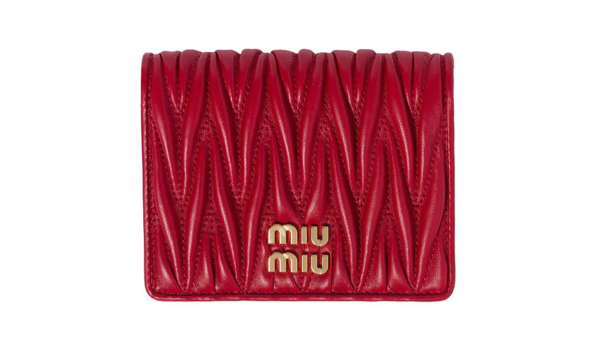 miu miu Small matelasse nappa leather wallet 1