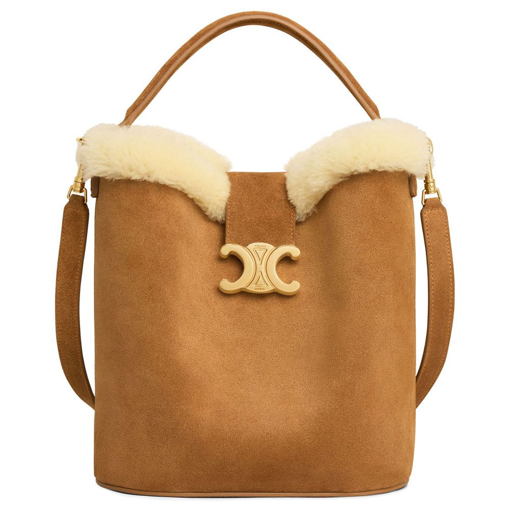 Celine Shearling Bucket Bag