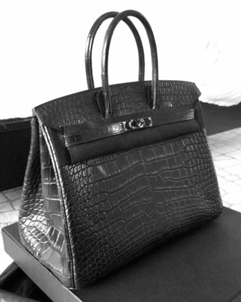 Hermes 35cm So Black Crocodile Birkin