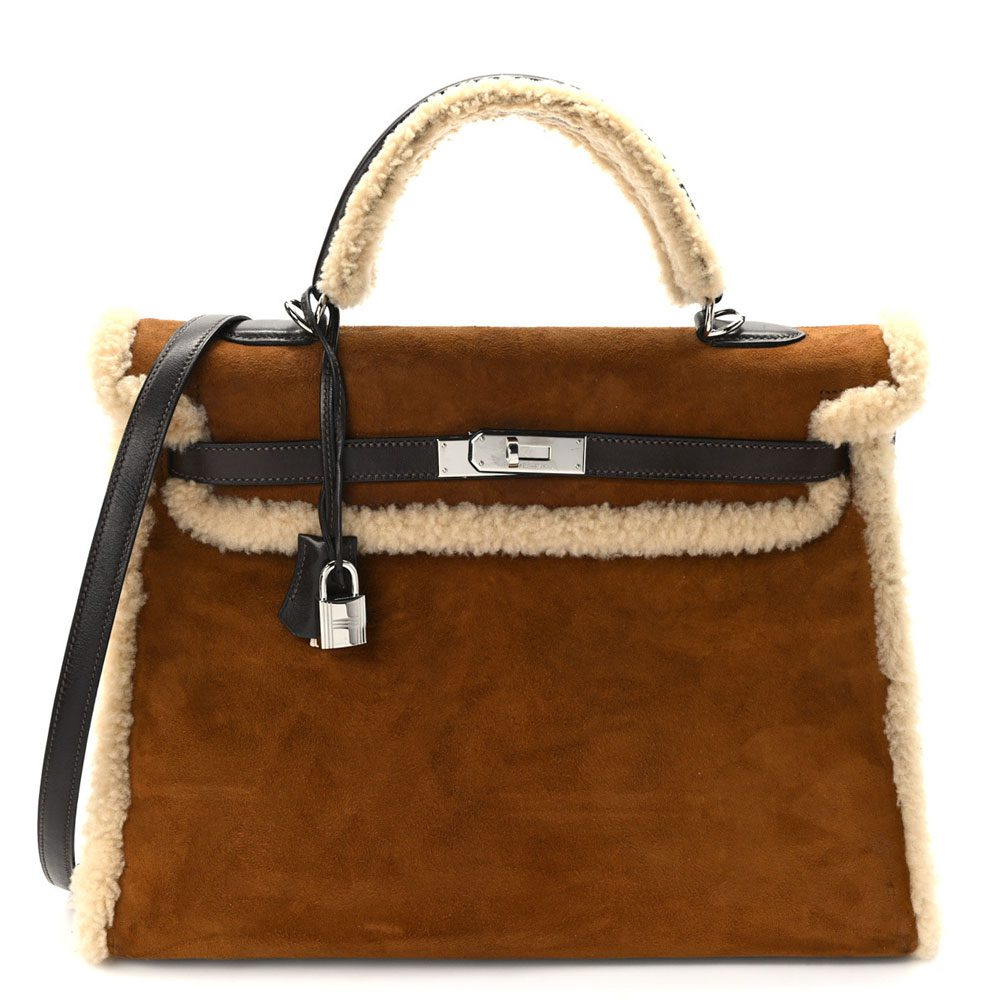 Hermes Shearling Kelly