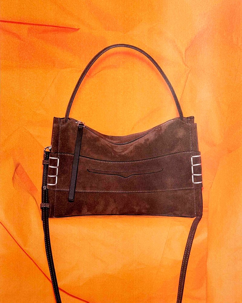 JW Anderson Suede Brown Loafer Bag