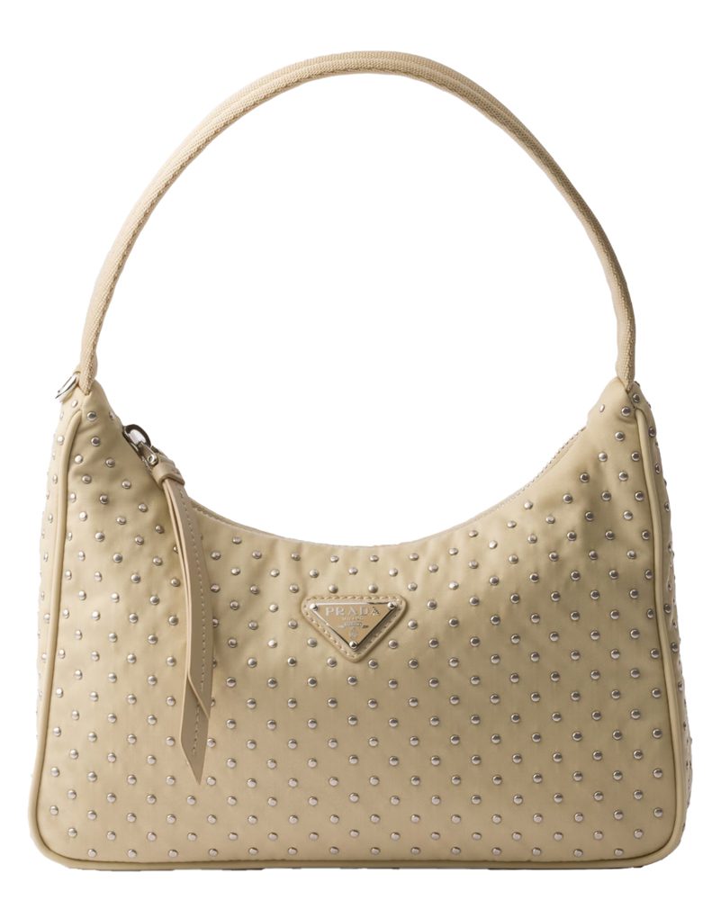 Prada Re Edition 2000 Beige Studded 1 Prada Re Edition 2000 Beige Studded 1