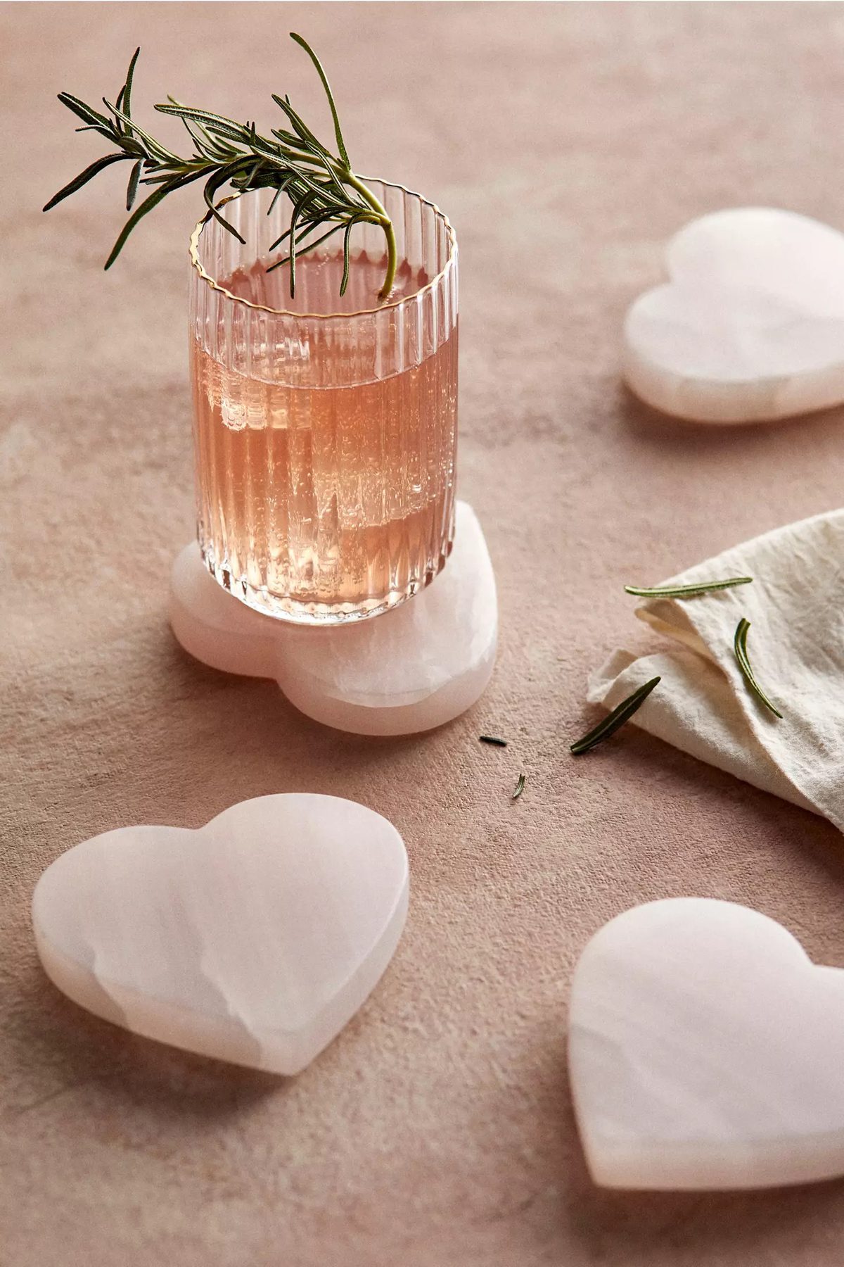 anthropologie Heart Quartz Coasters Set of 4