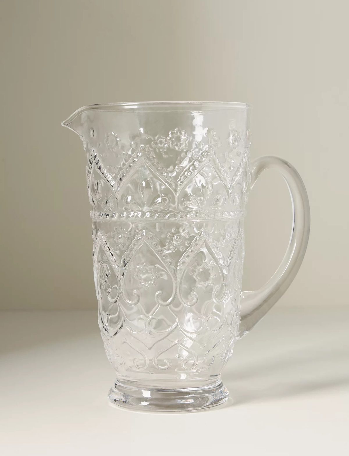 anthropologie The Bombay Handblown Glass Pitcher