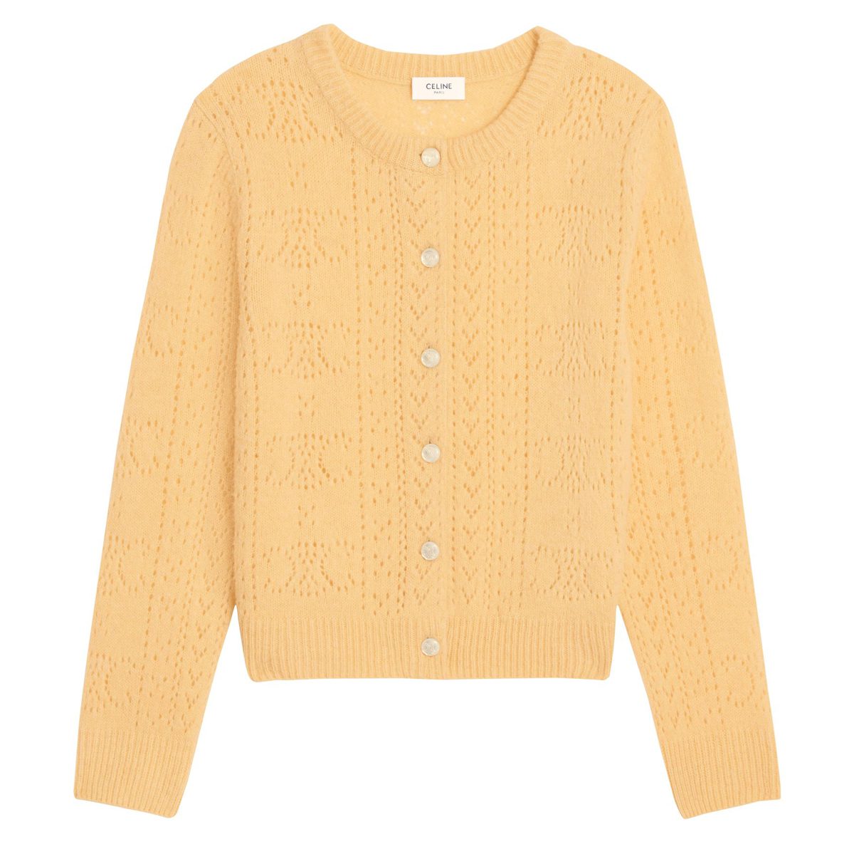 celine Cardigan in Shetland pointelle