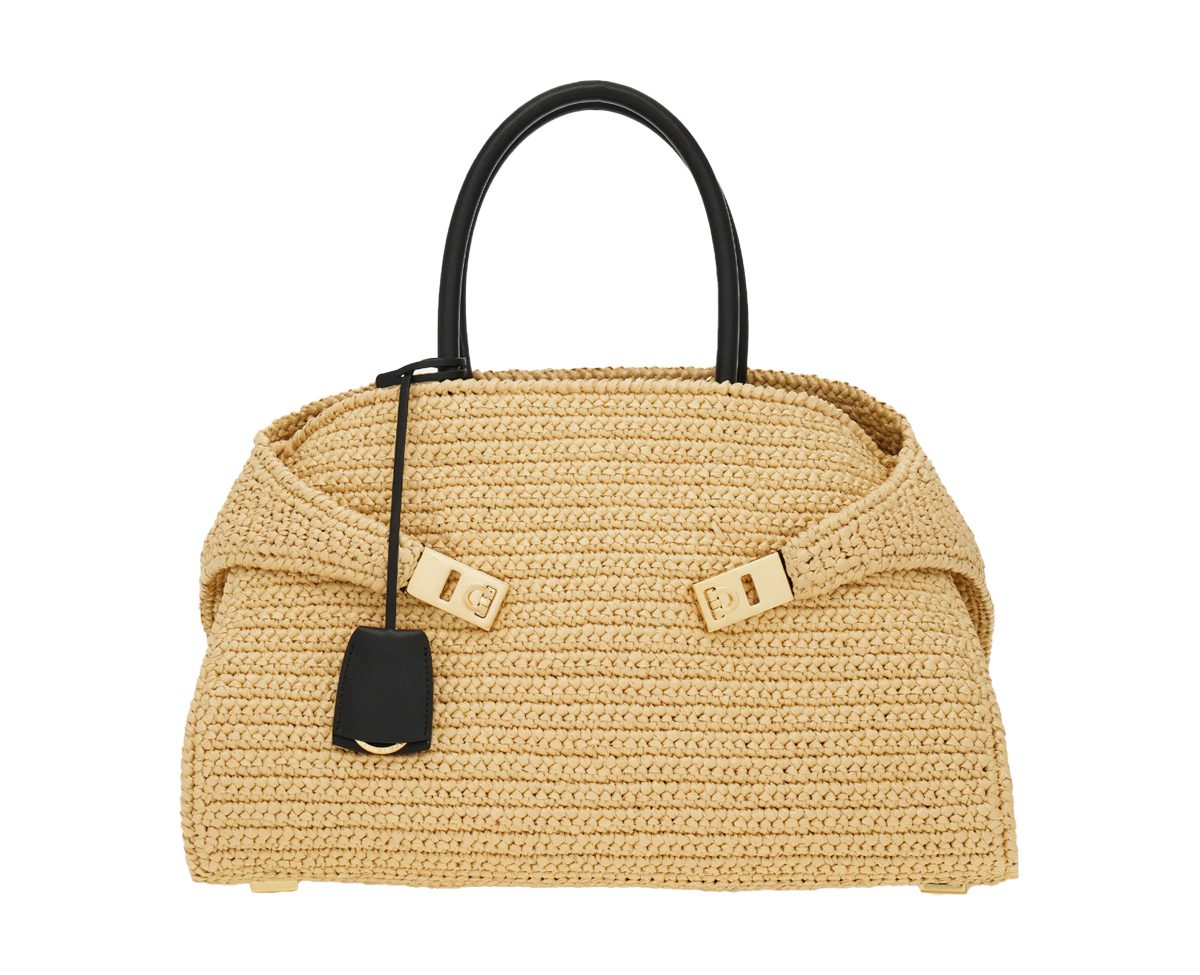 ferragamo Hug handbag L in natural black