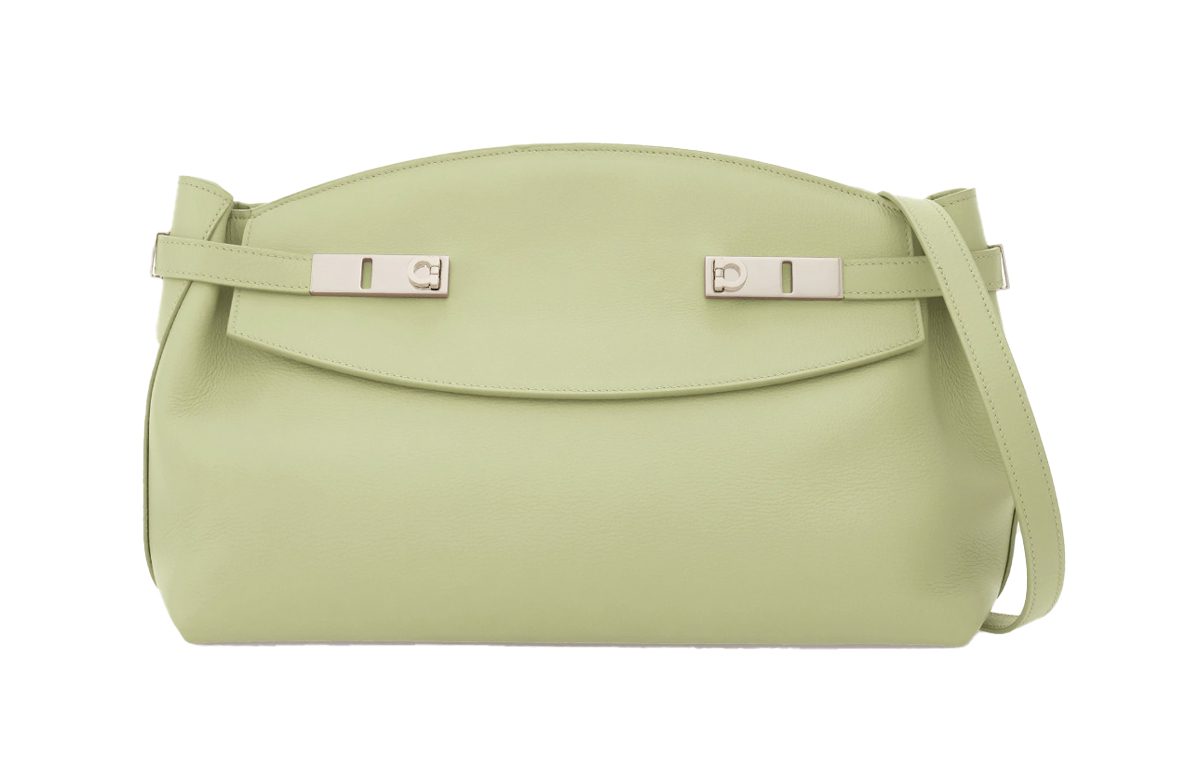ferragamo Hug soft crossbody bag L sage