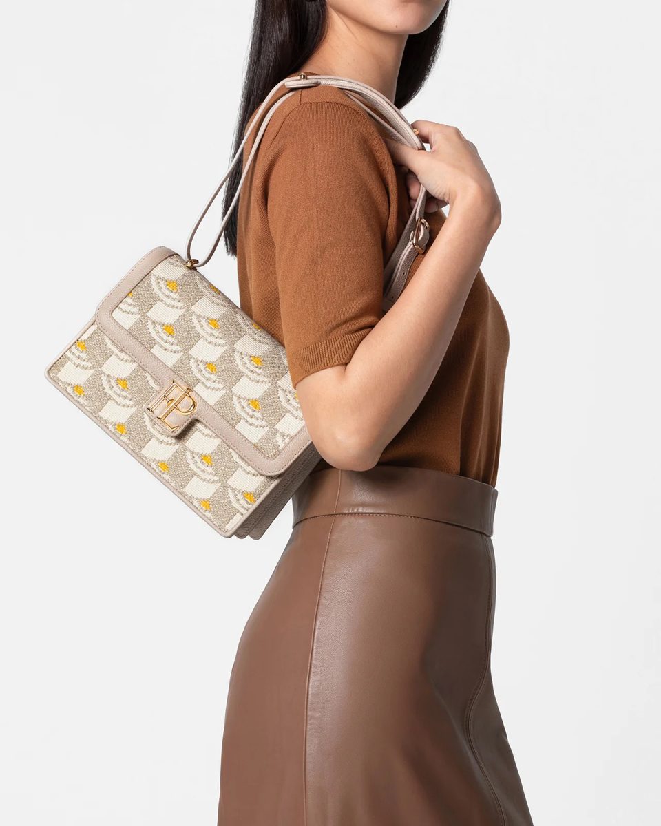 FLP Ladies First 24 Sand FLPosh Jacquard and Calfskin Leather