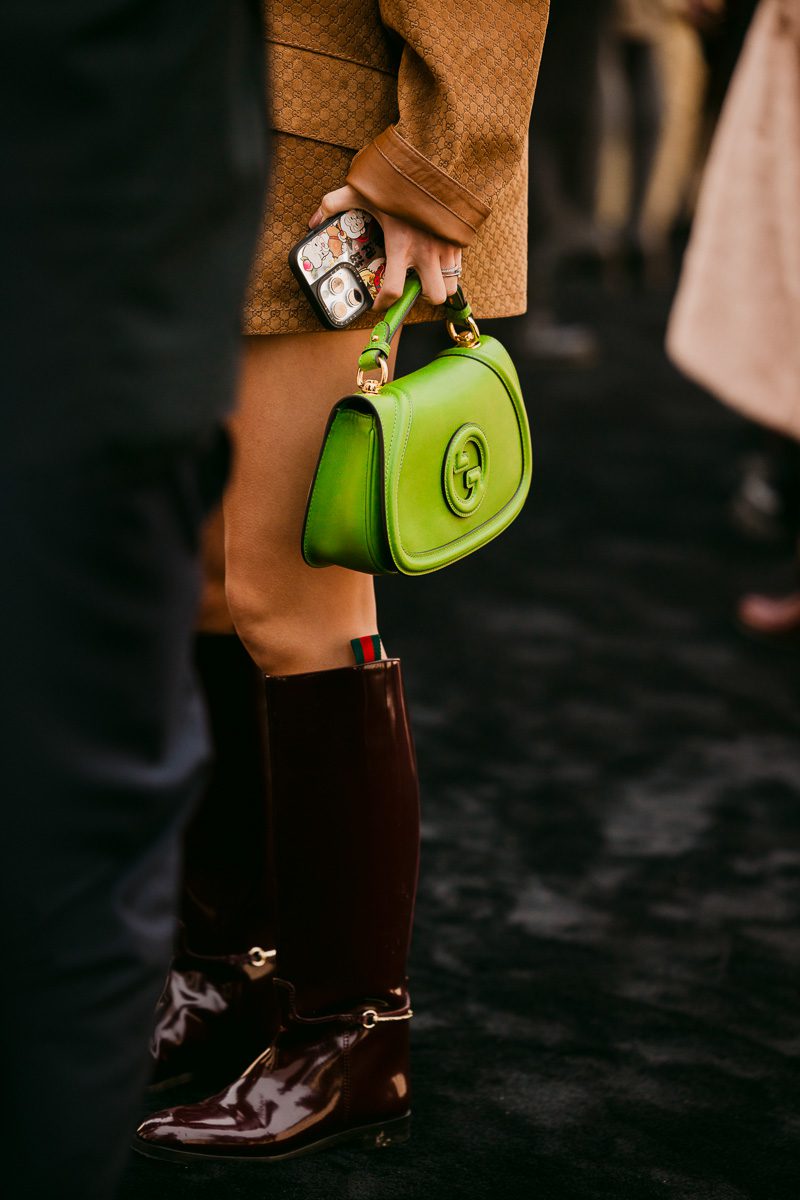gucci blondie small top handle bag green leather