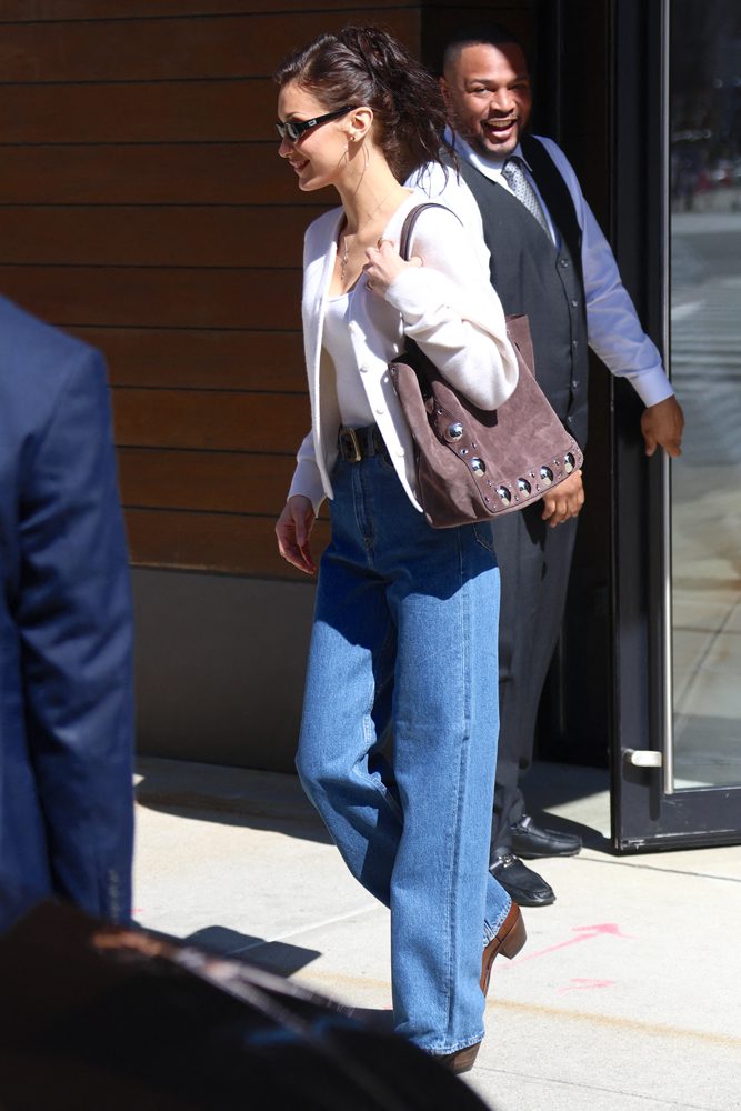 Bella Hadid Valentino Suede Nellcote Tote