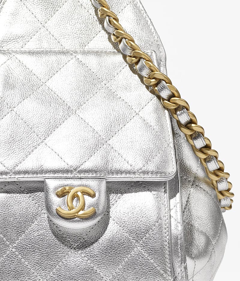 Chanel 25 in Silver Calfskin