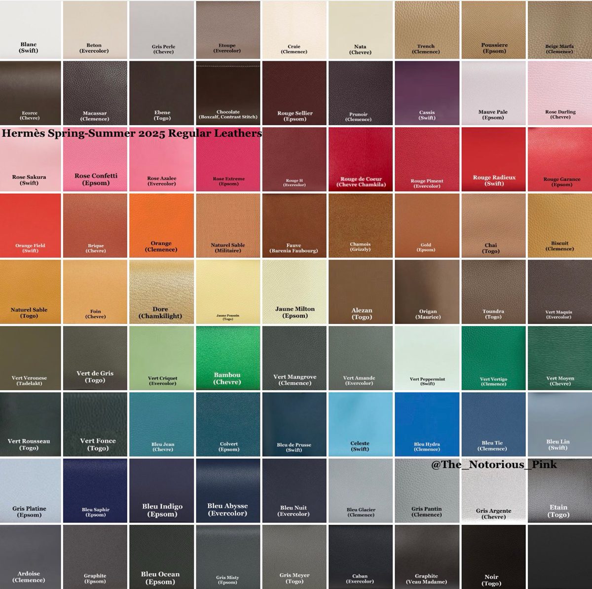 Hermes Spring Summer 2025 Leather Colors