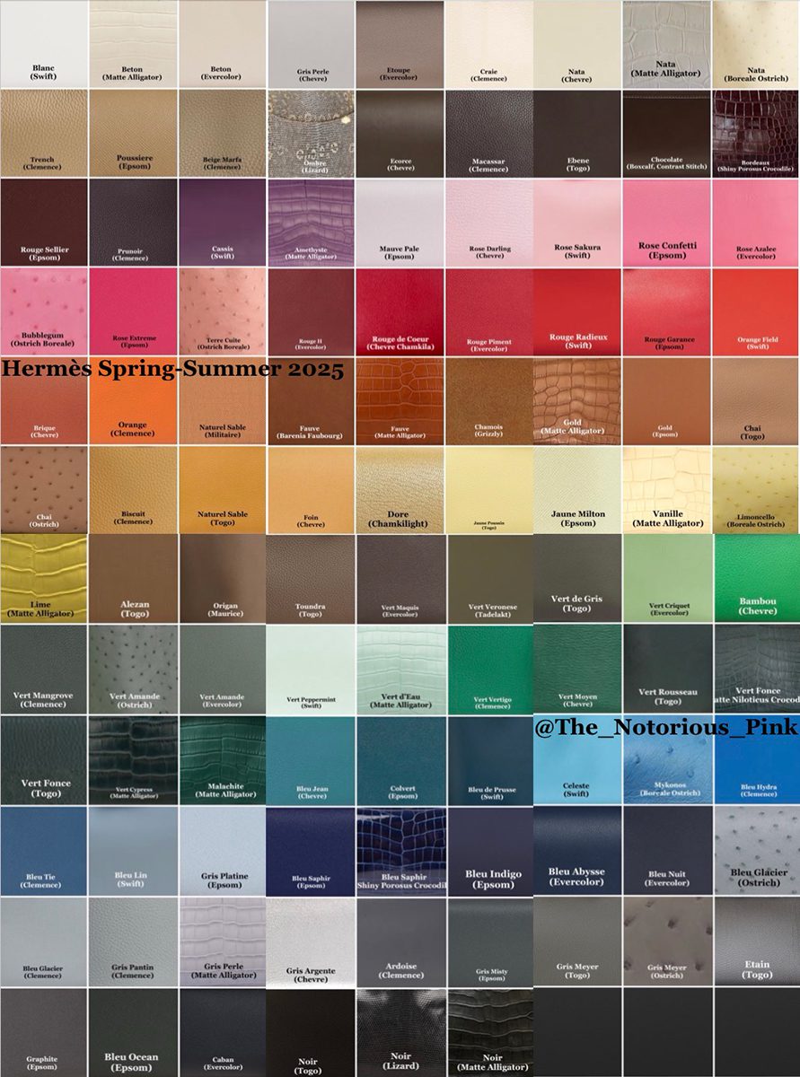 Hermes Spring Summer 2025 Leather Exotic Colors @The Notorious Pink