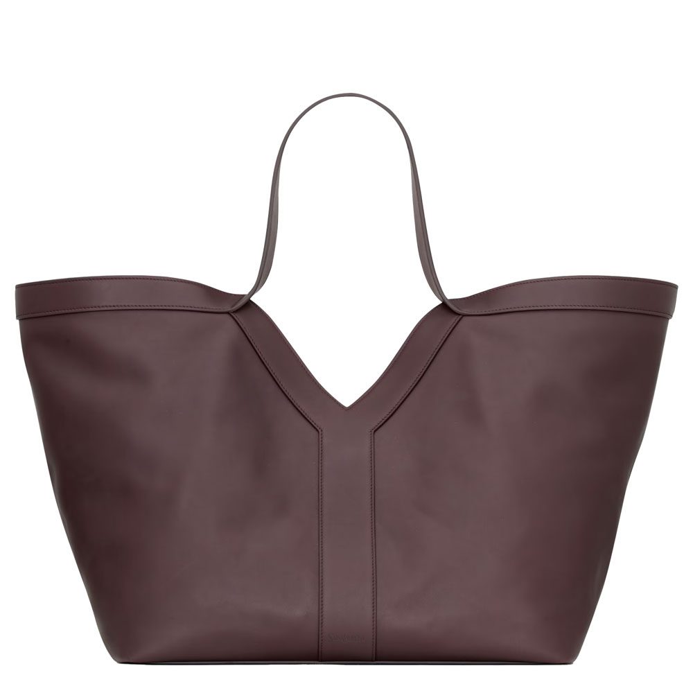 Saint Laurent Leather Y Tote Dark Purple