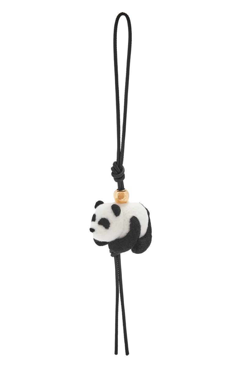 loewe Panda charm in felt and calfskin 1