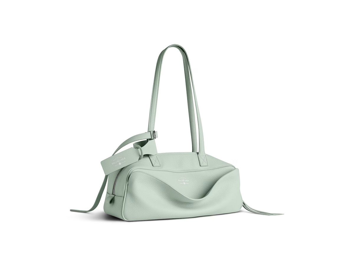 Balenciaga Ice Blue Carrie Bowling Bag