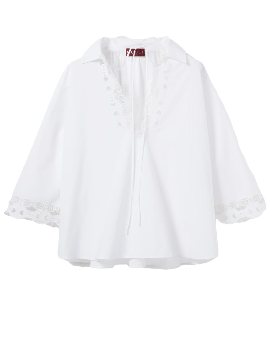 Gucci Cotton poplin shirt with embroidery