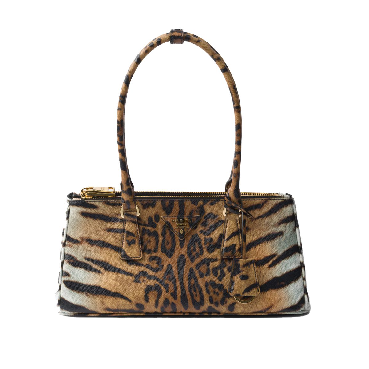 Prada Galleria medium printed Saffiano leather bag honey