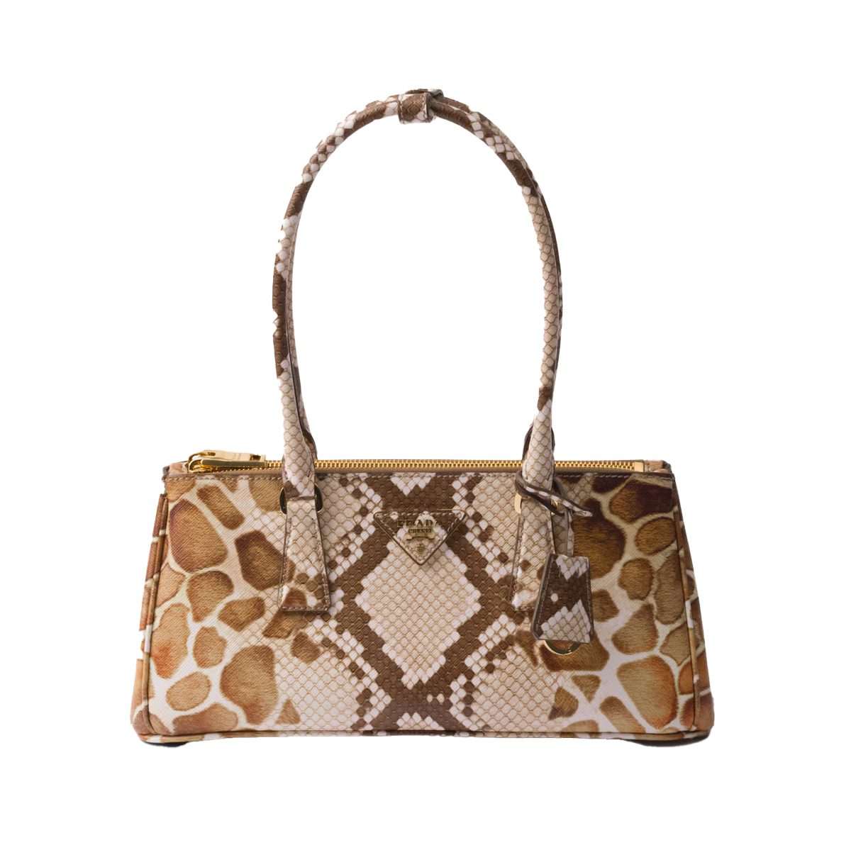 Prada Galleria medium printed Saffiano leather bag sand beige