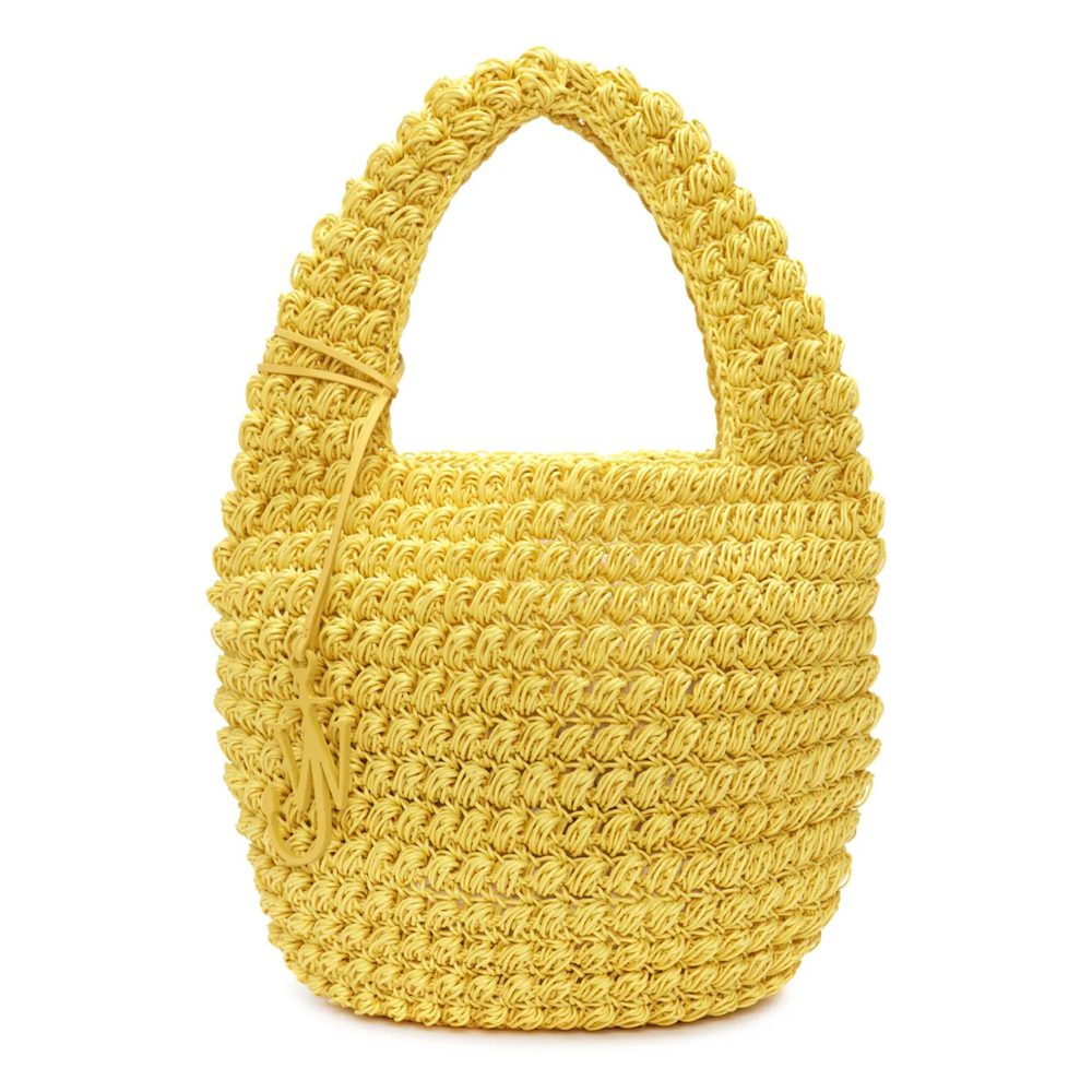 jw anderson large popcorn crochet tote bag