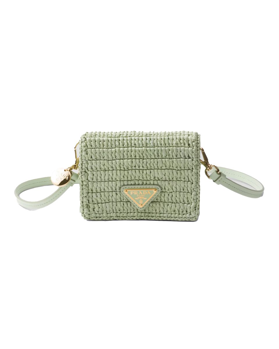 prada Crochet card holder with shoulder strap