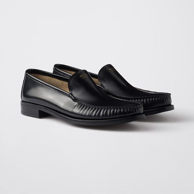 Brushed leather loafers