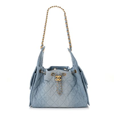 Chanel Denim Quilted Small Chanel 25 Handbag