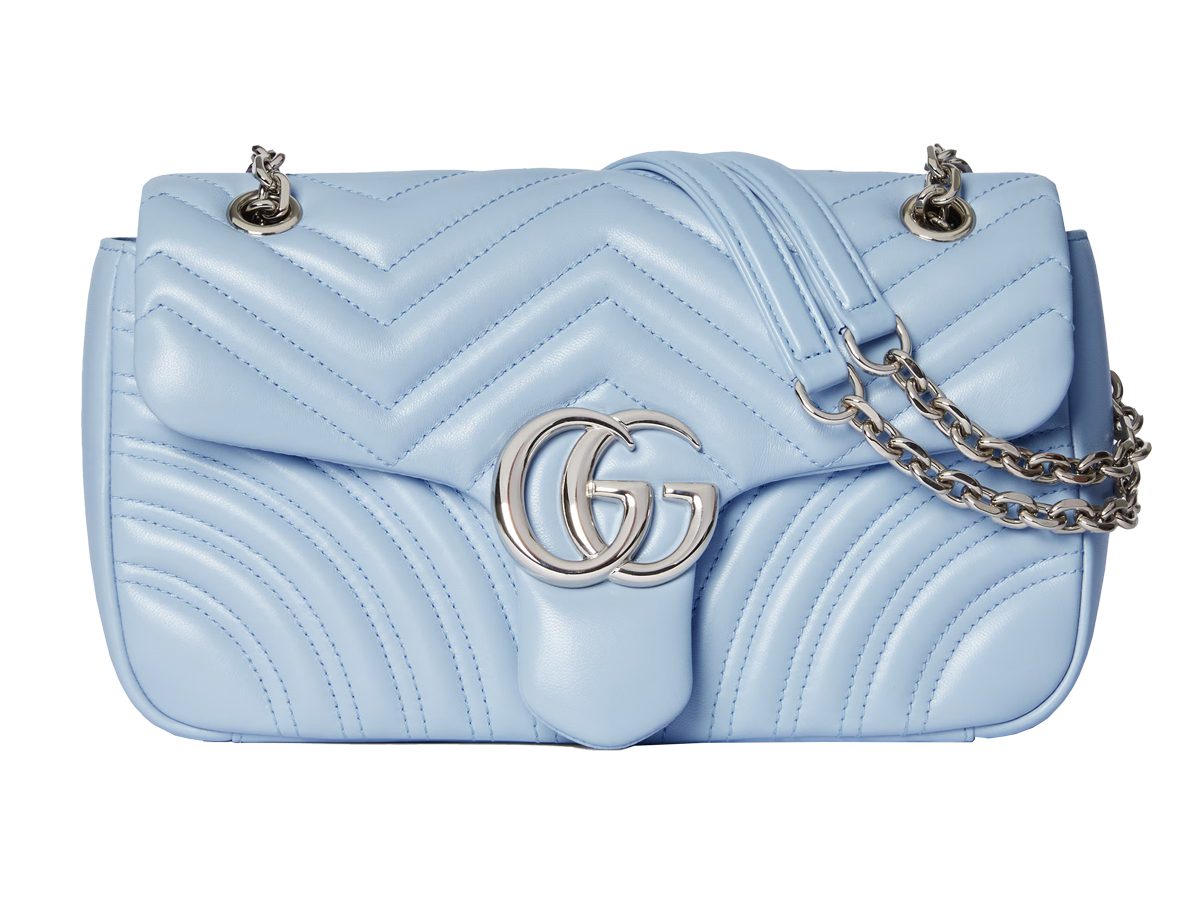 Gucci GG Marmont medium shoulder bag in Light Blue Leather Gucci GG Marmont medium shoulder bag in Light Blue Leather
