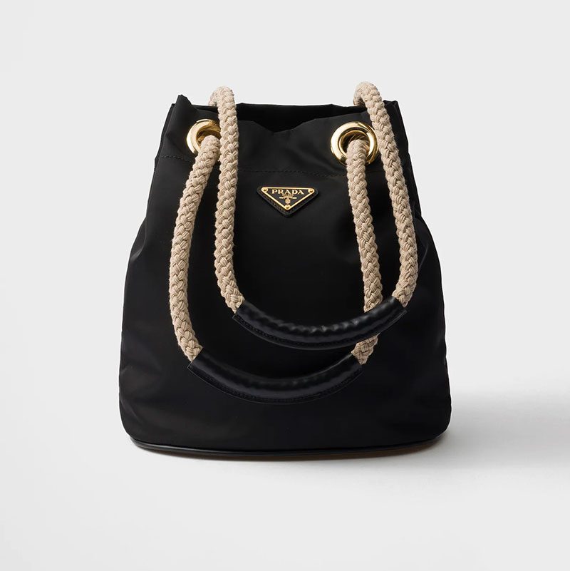 Prada Mariner Small Re-Nylon Bucket Bag in Black