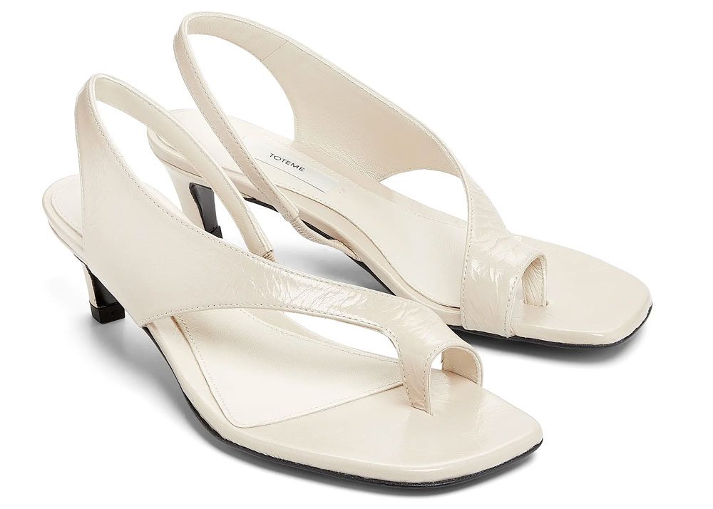 Toteme White Kitten Heel Thongs Toteme White Kitten Heel Thongs